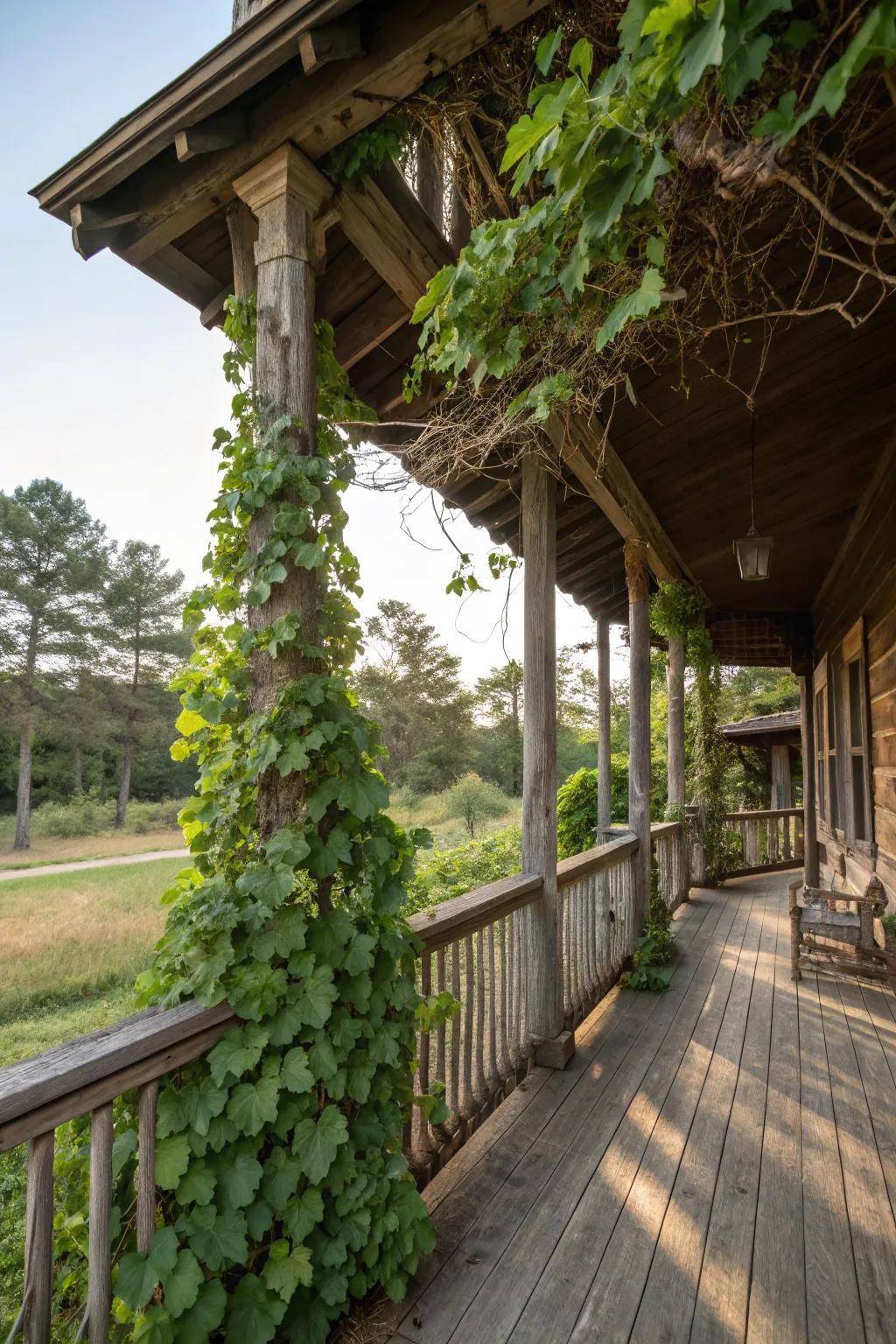 Nature's touch creates harmony between your porch and its surroundings.