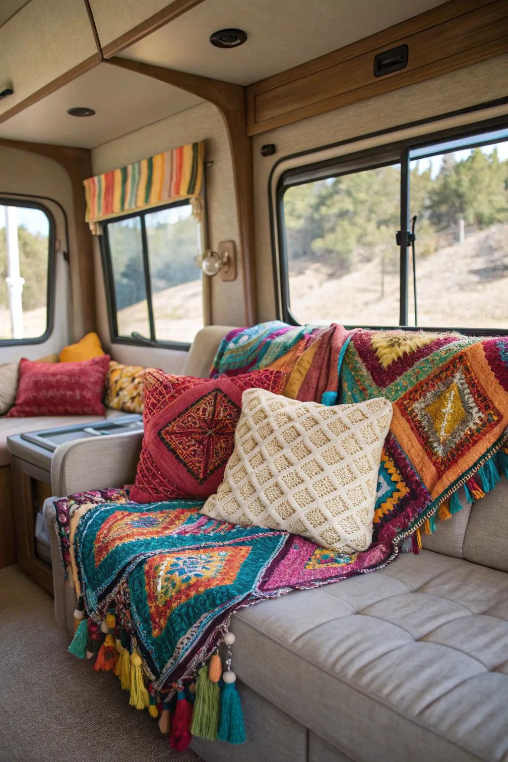 Bright accents add vibrancy to your RV interior.