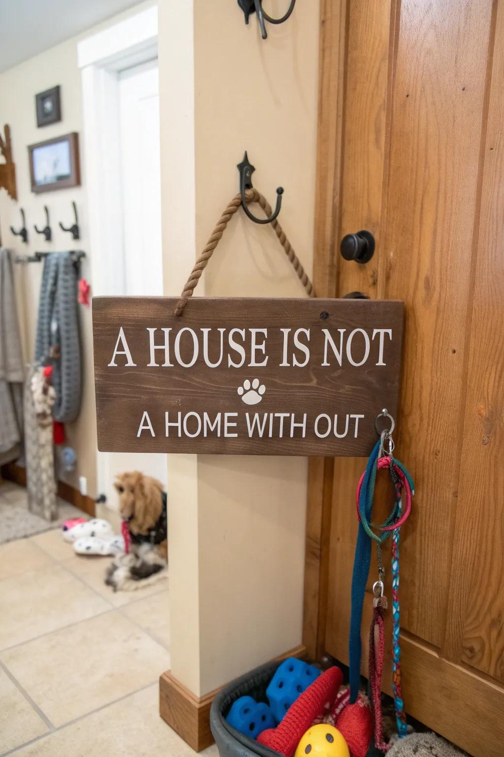 Celebrate your furry family members with a loving sign.