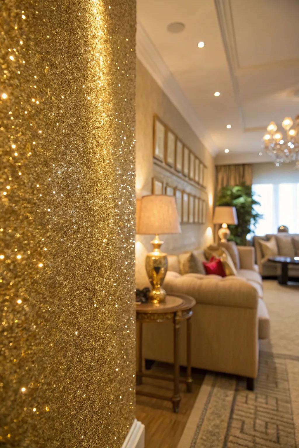 A glitter wall adds sparkle and glam to your photo sessions.