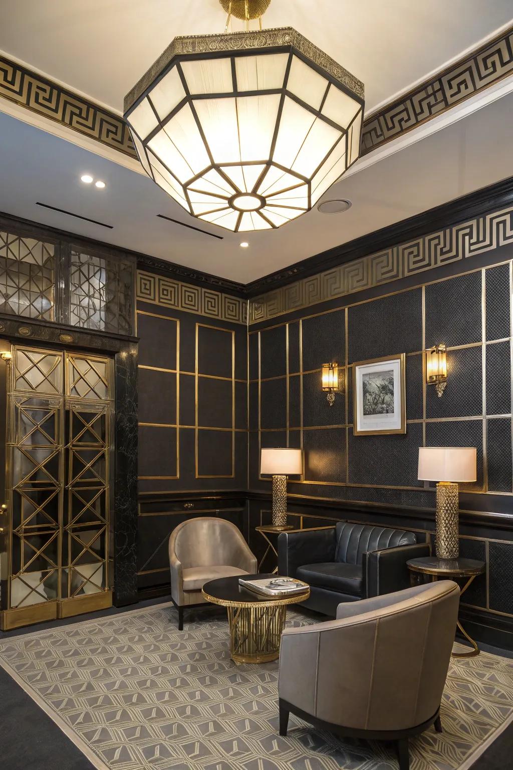 Incorporate classic glamour into your home with Art Deco lighting.