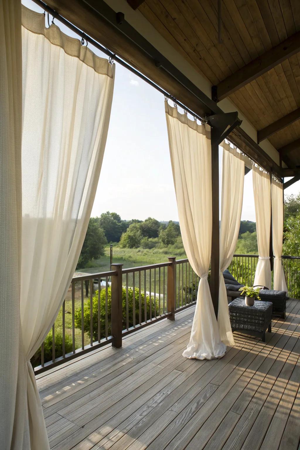 Outdoor drapes bring shade and style.
