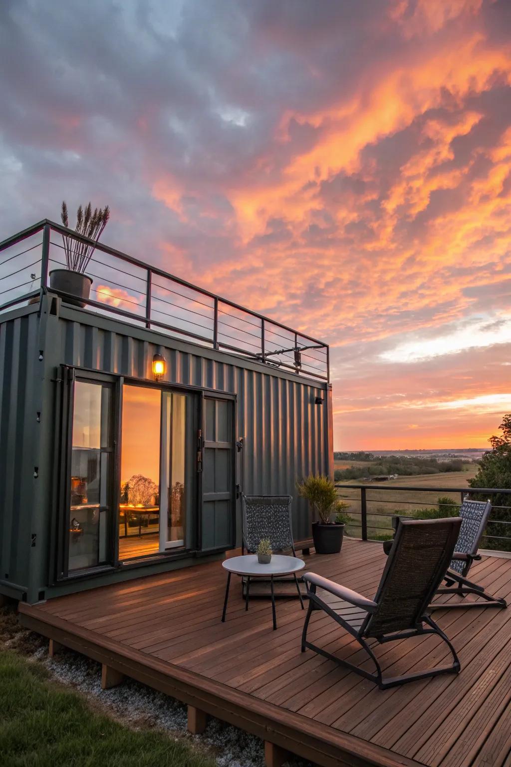 A rooftop deck transforms your container into an oasis.