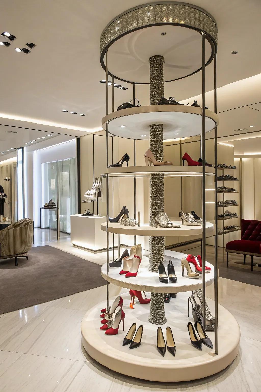 A revolving carousel brings function and fun to your display.