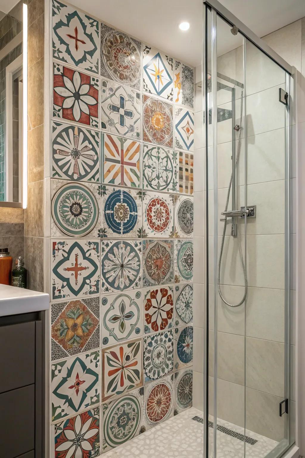 A feature partition can make your shower the center point of the bathroom.