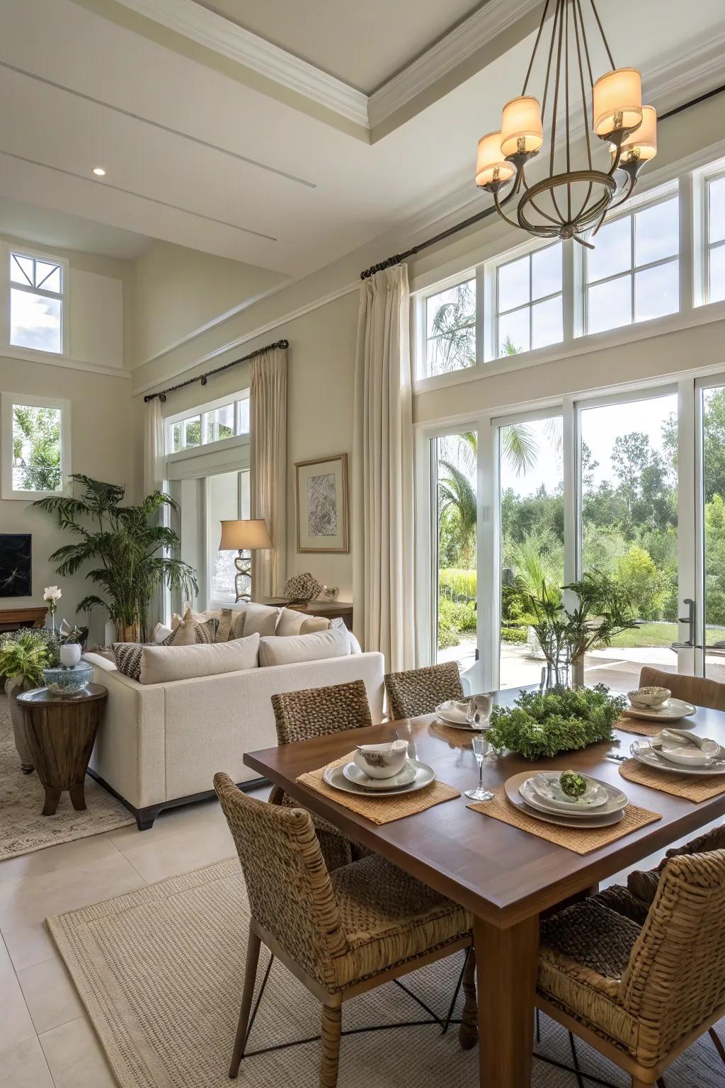 A seamless design enhances the sense of space and connectedness.