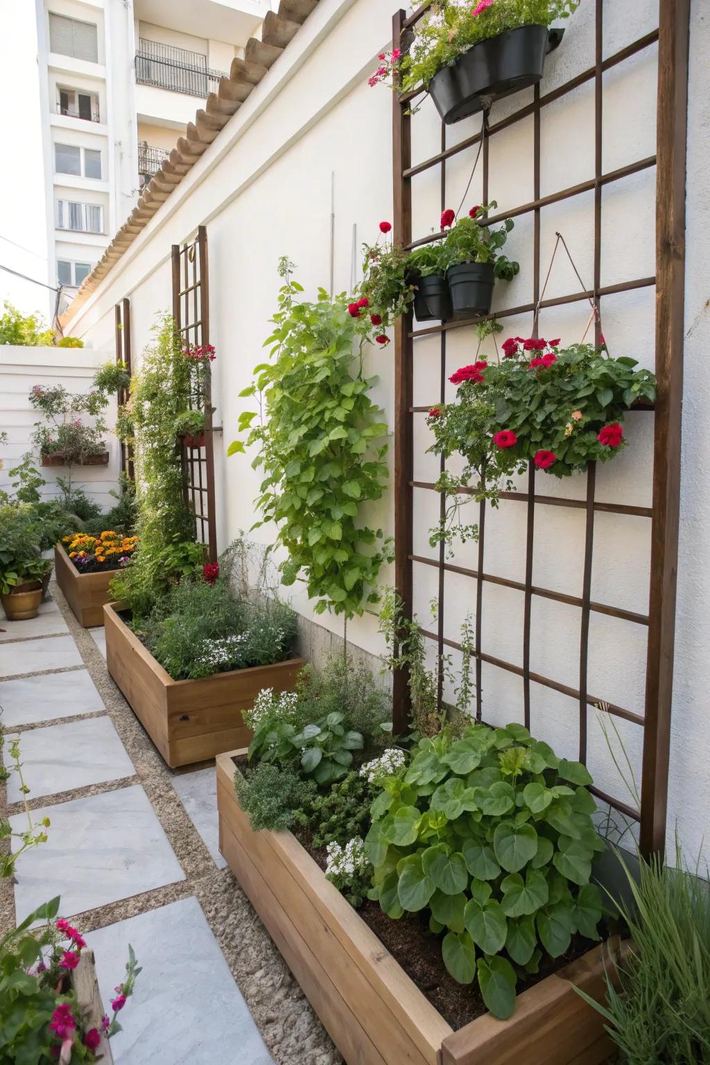 Skyward gardening solutions for compact garden spaces.