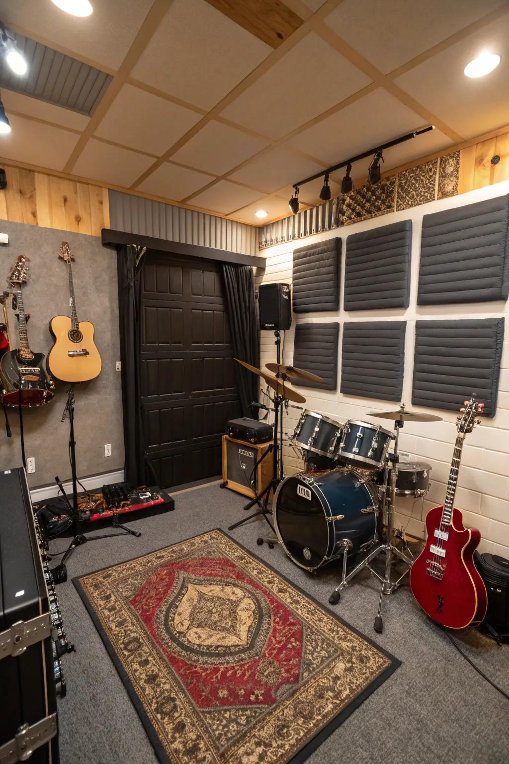 A private area dedicated to music creation and appreciation.