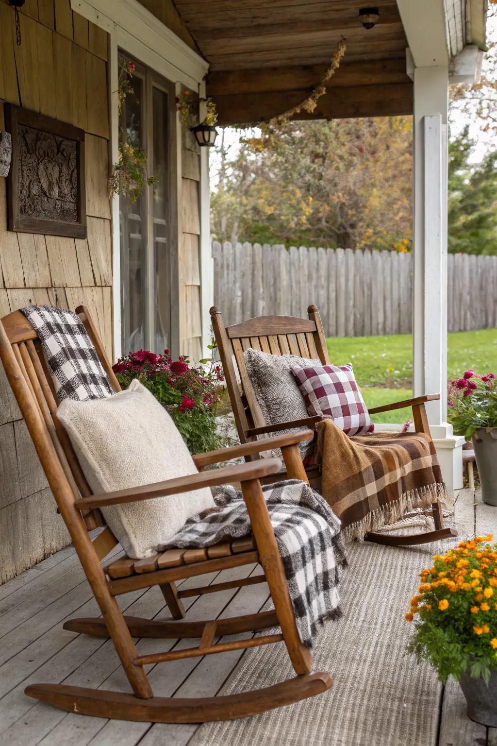 Relax in style with classic swaying seats.