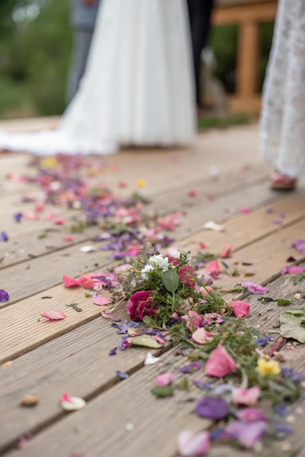 Eco-conscious confetti made from dehydrated flowers is stunning and sustainable.