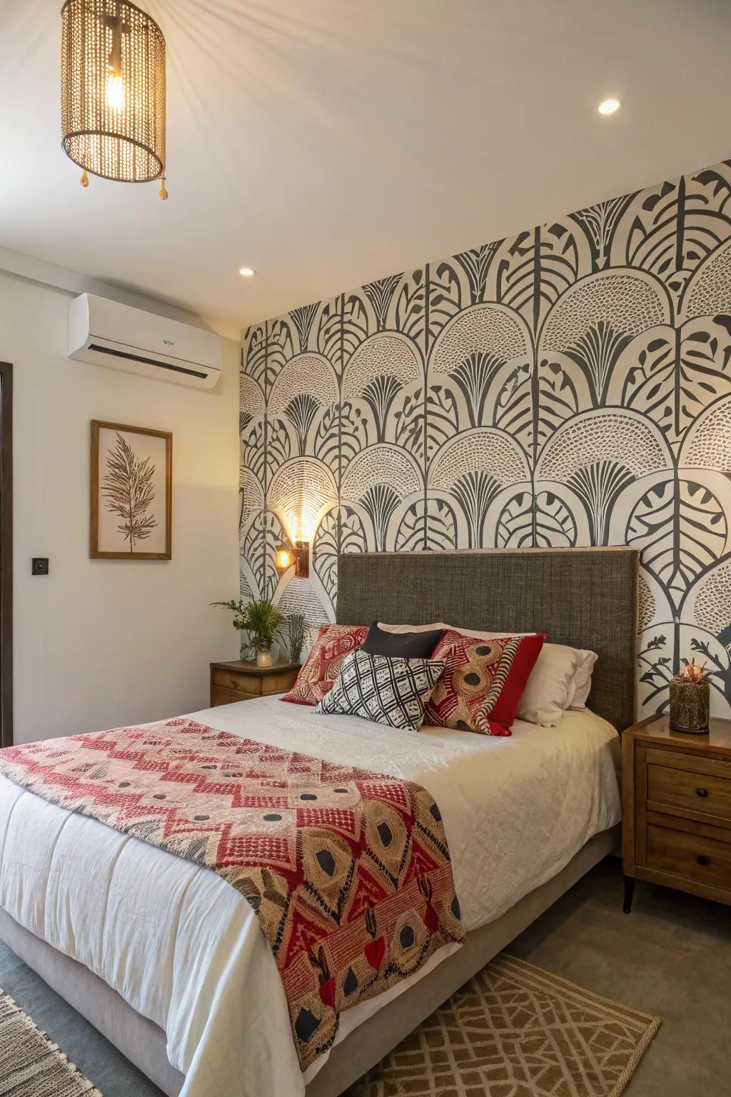 A highlighted wall injects style and individuality.
