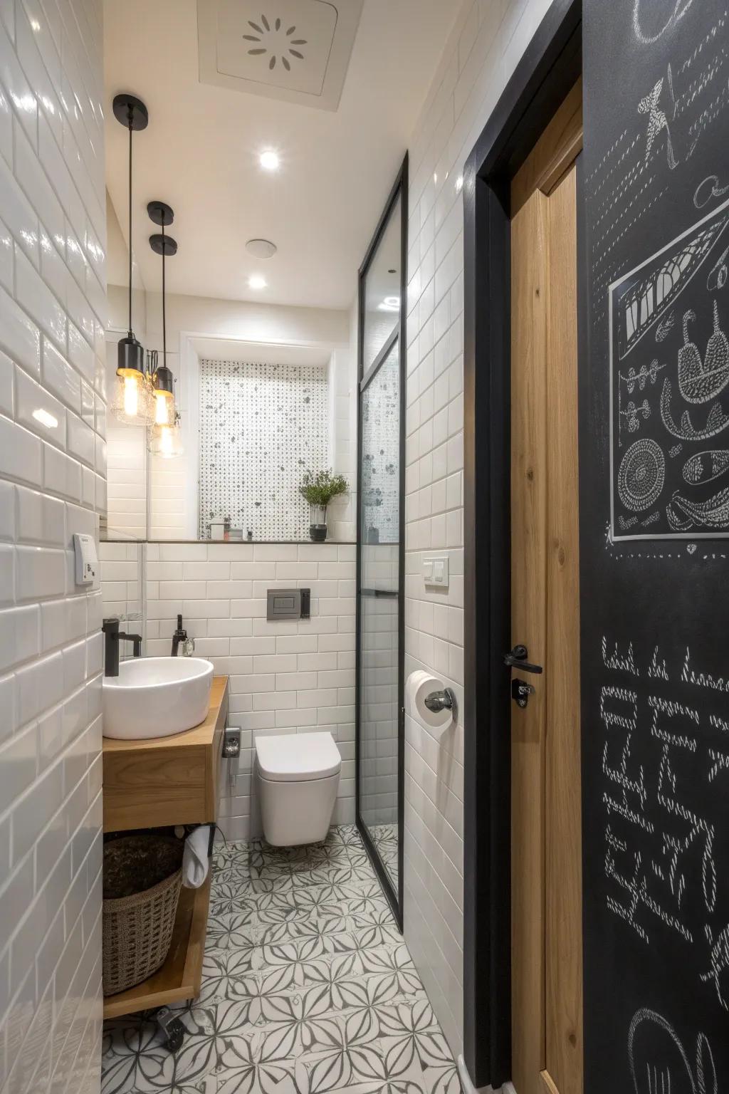 A chalkboard door adds functionality and fun.