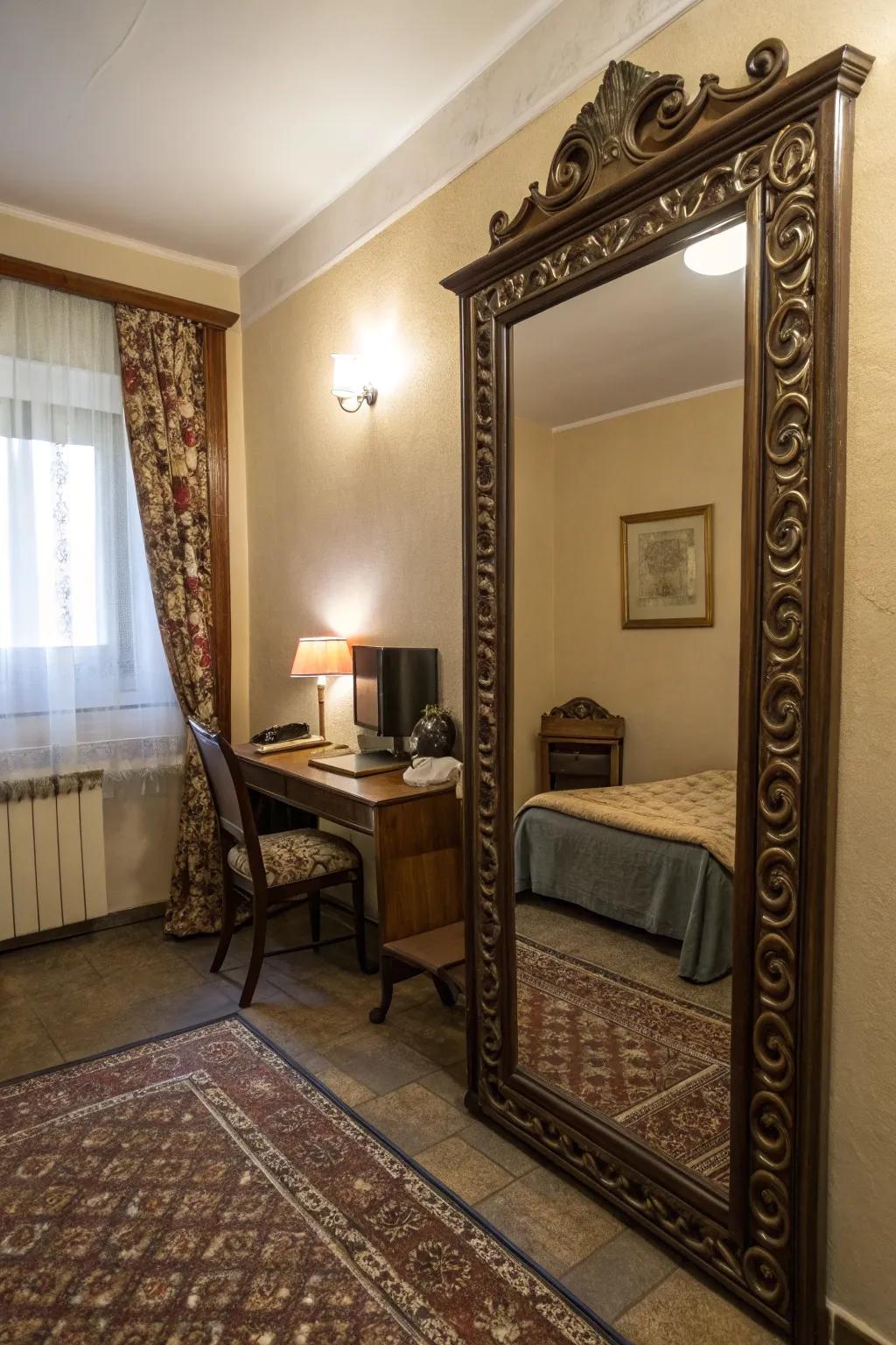 Mirrors enhance space and light.