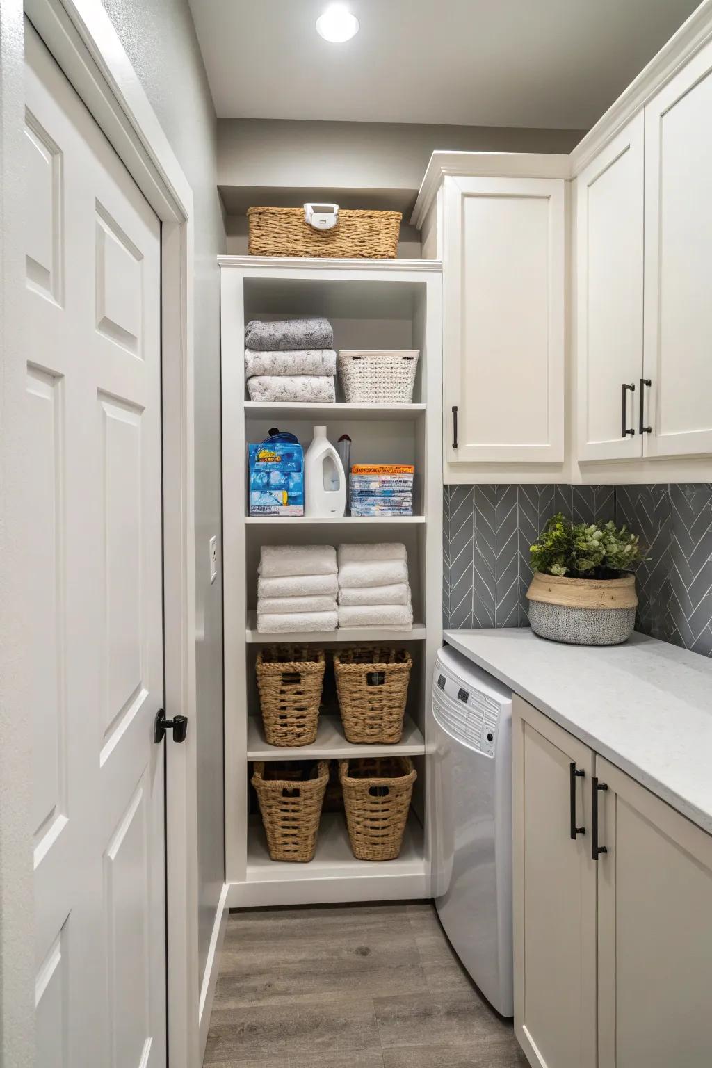 Smart storage transforms your laundry routine.