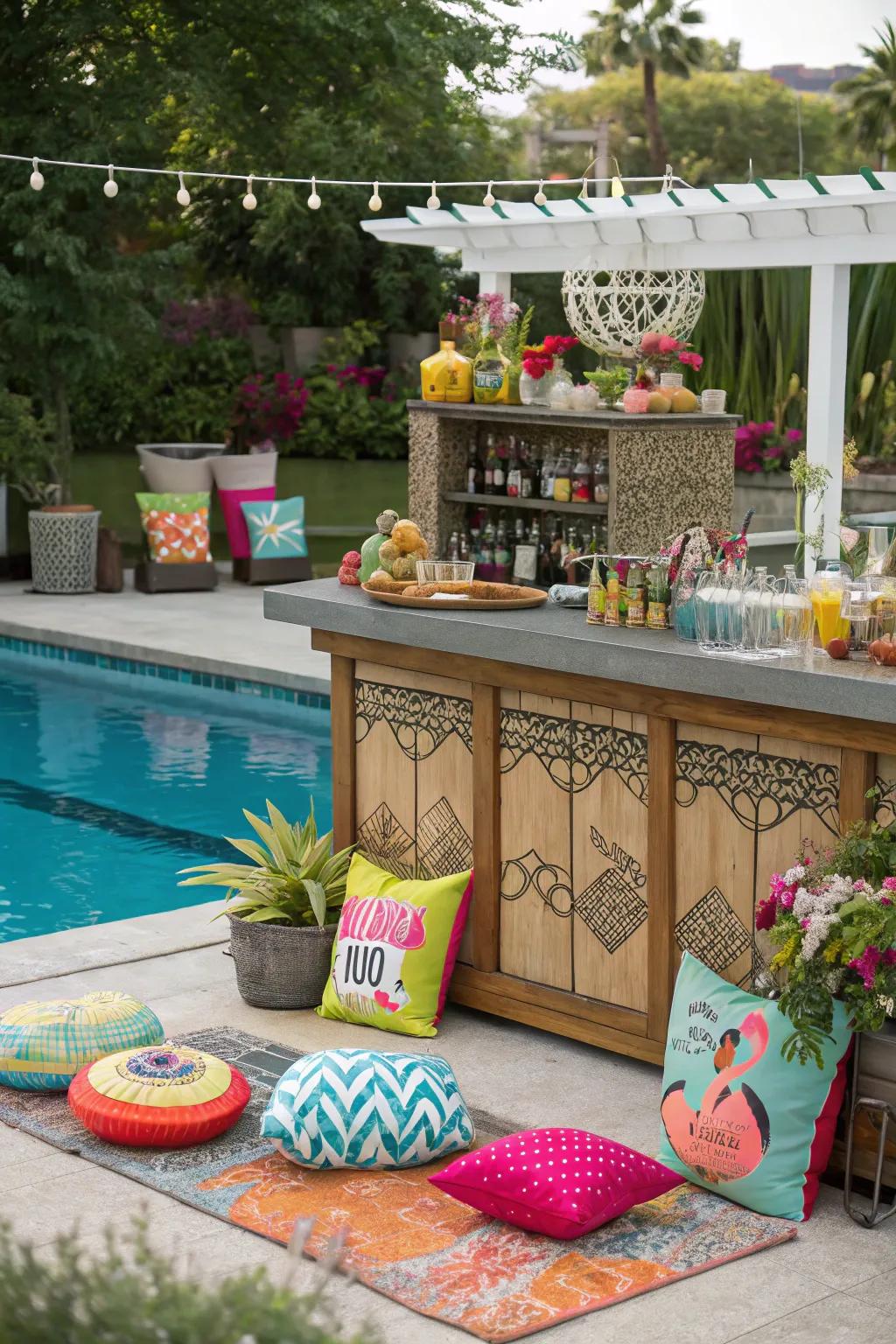 Custom decor turns your pool bar into a unique reflection of style.