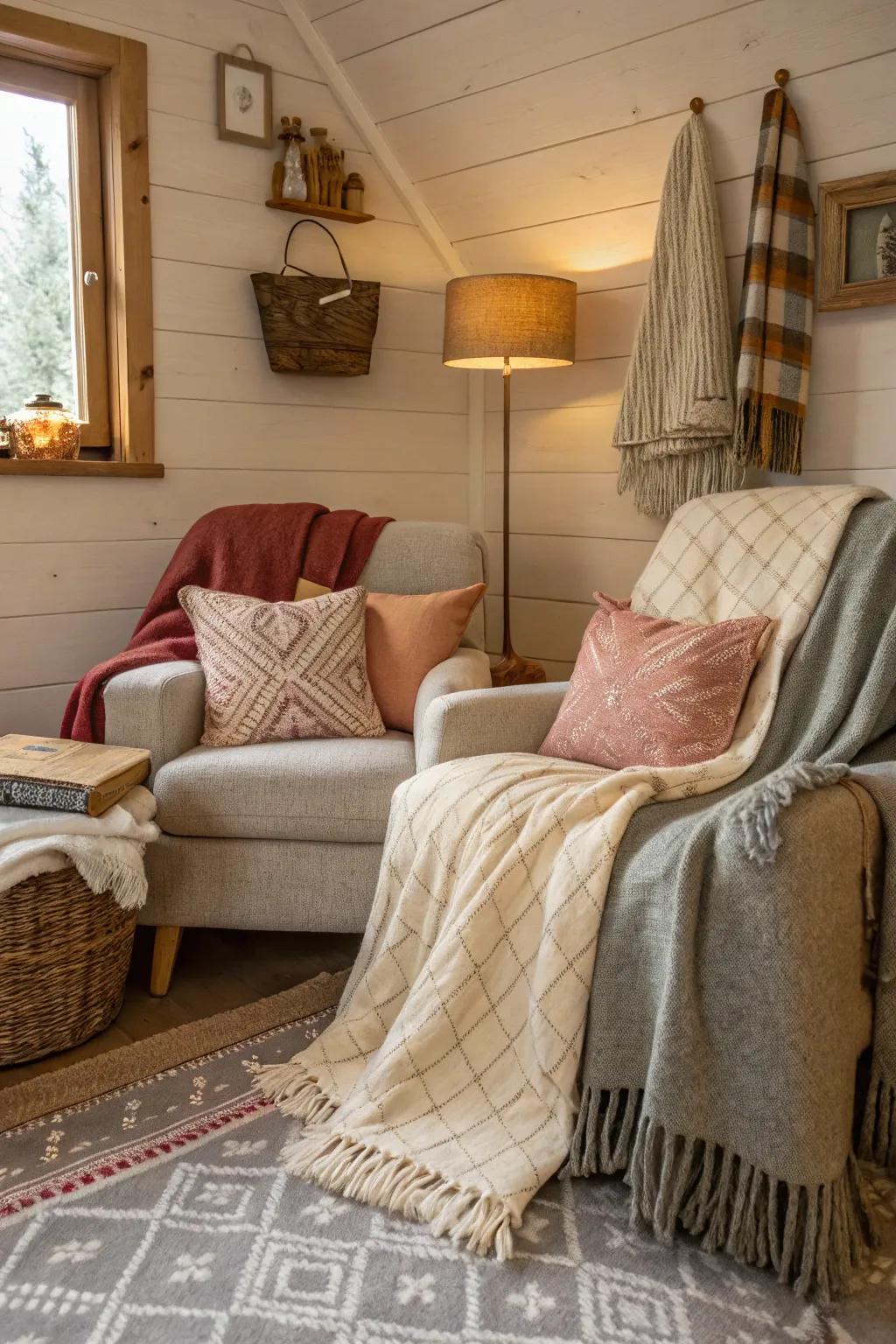 Textile layers introduce warmth and distinction.