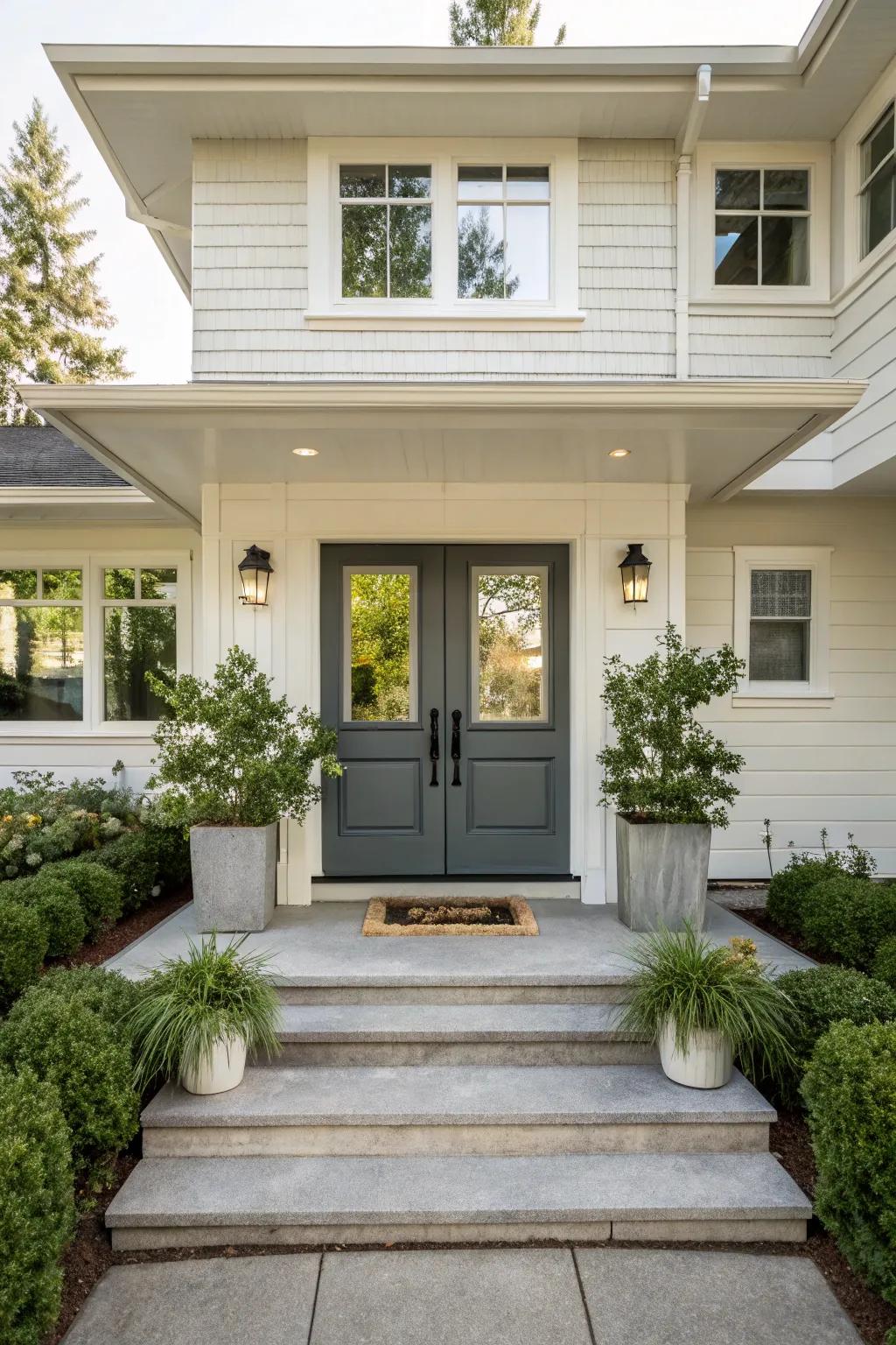 Symmetrical designs result in a balanced, harmonious entrance.