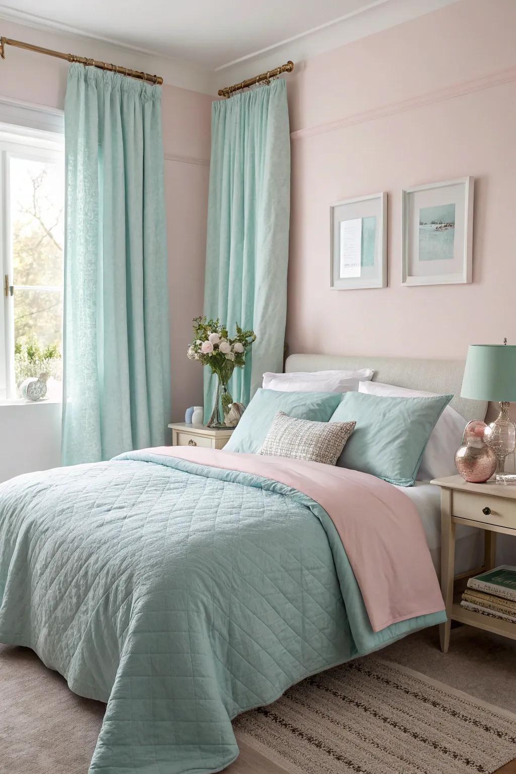Delicate, crisp bedclothes render your sleeping quarters a spring retreat.