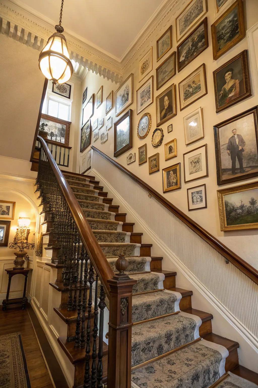 Infuse your staircase with timeless charm through antique touches.
