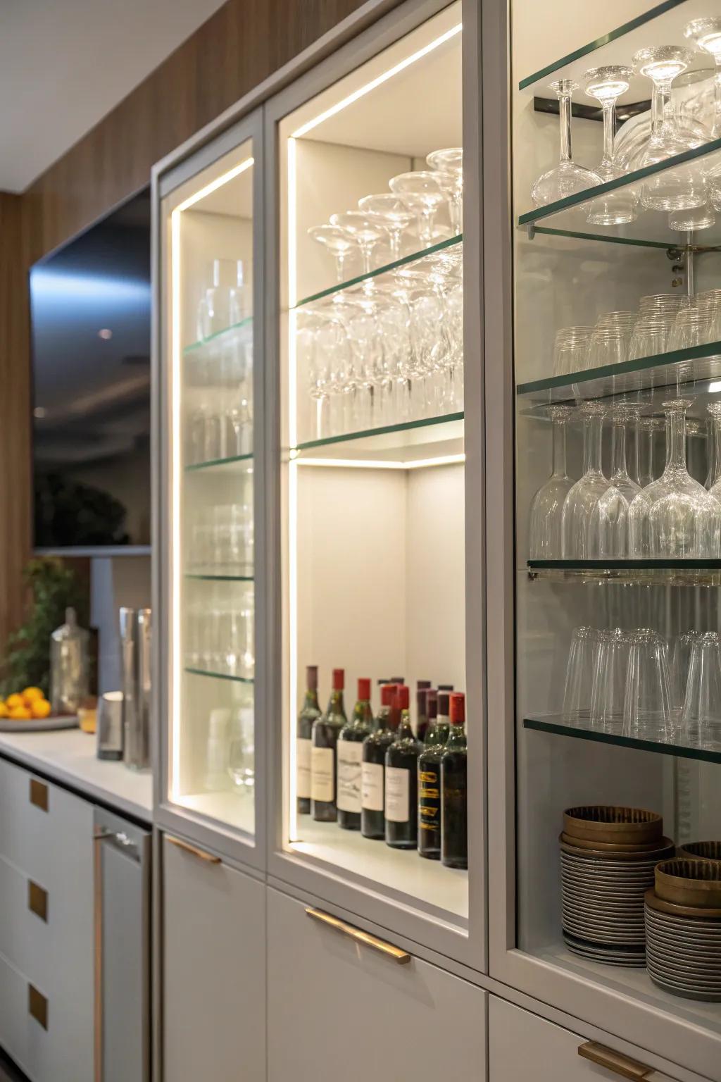 Dividers prevent collisions and keep your glassware organized.
