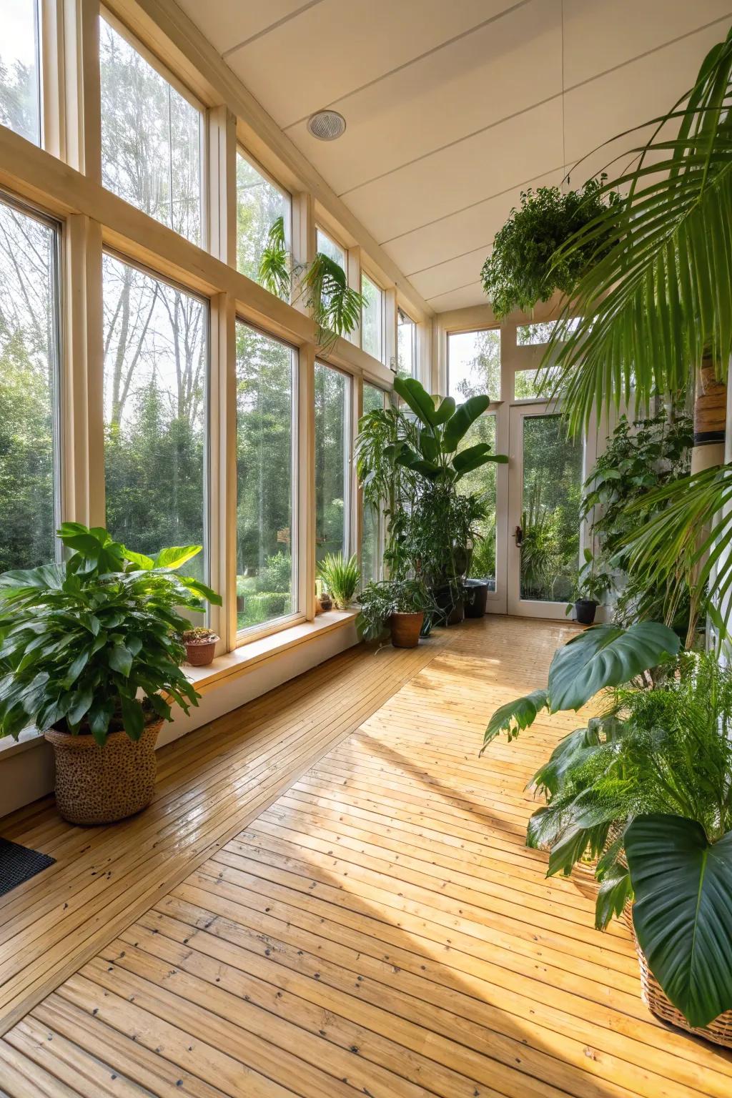 Cane grass flooring delivers sustainable elegance and durability.