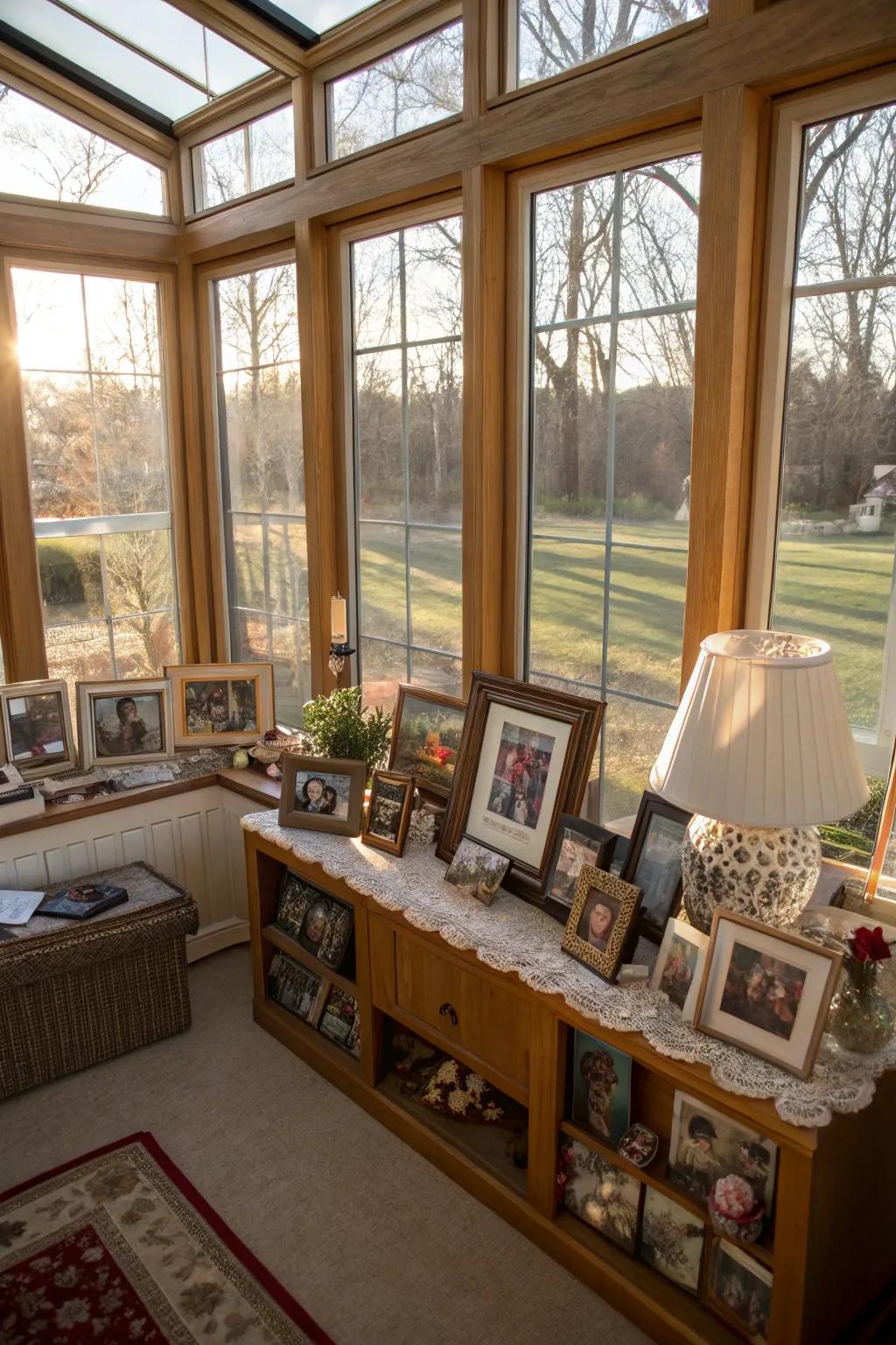 Personal decor adds warmth and character.