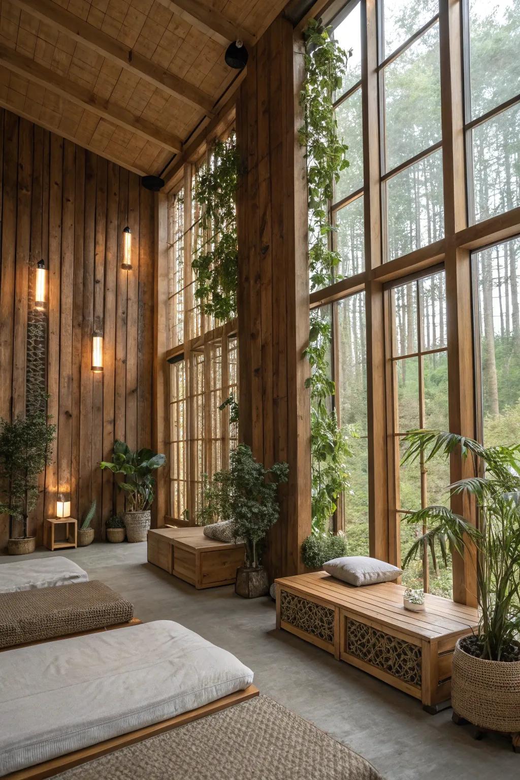 Eco-friendly window décor for a sustainable dwelling.