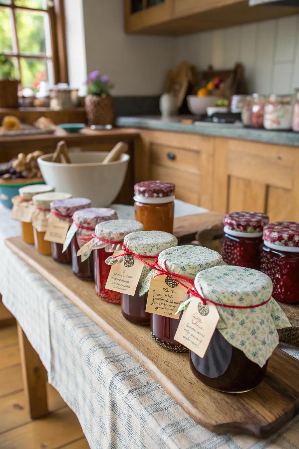 Confiture preserve jars are a sweet and caring present.