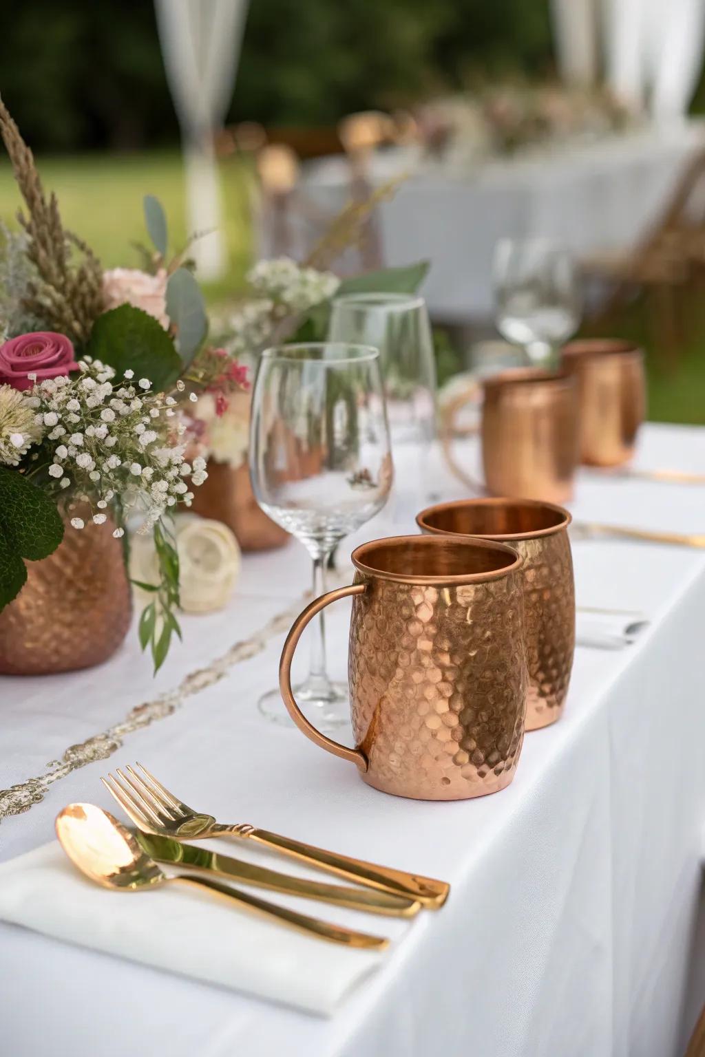 Metallic details incorporate a celebratory sparkle to the table.