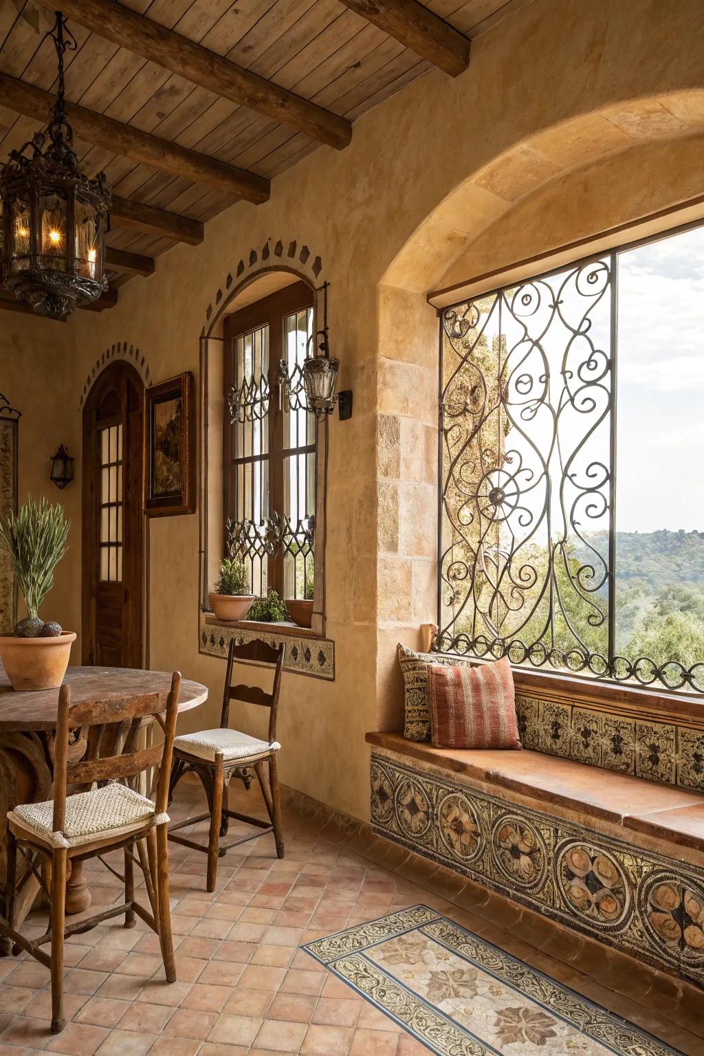A Mediterranean escape featuring warm shades and elegant details.