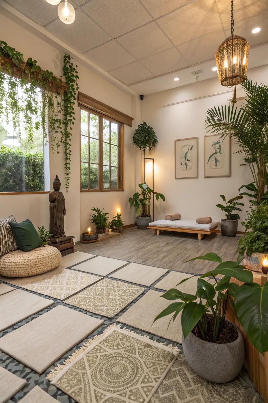 Biophilic tiles create a harmonious connection with nature indoors.