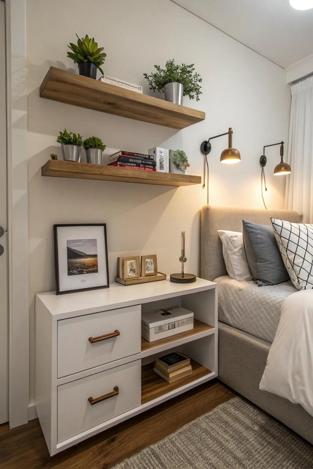 Floating layouts provide style and usability in compact spaces.