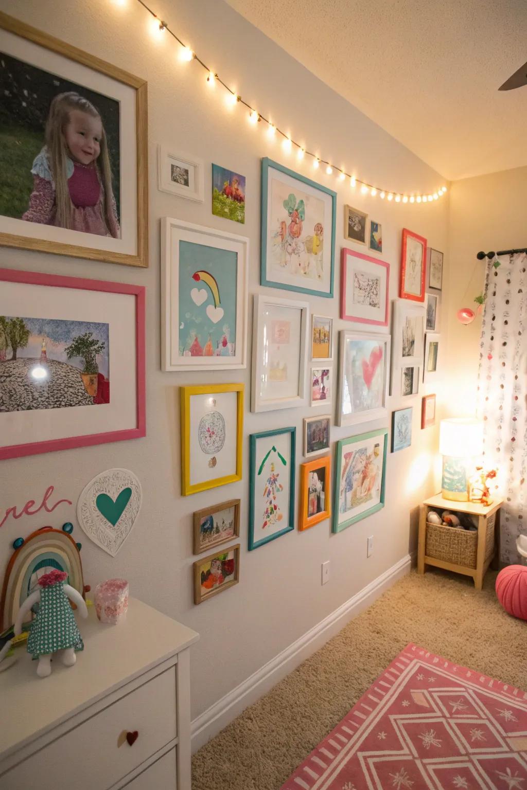 An art showcase infuses warmth and identity into the space.