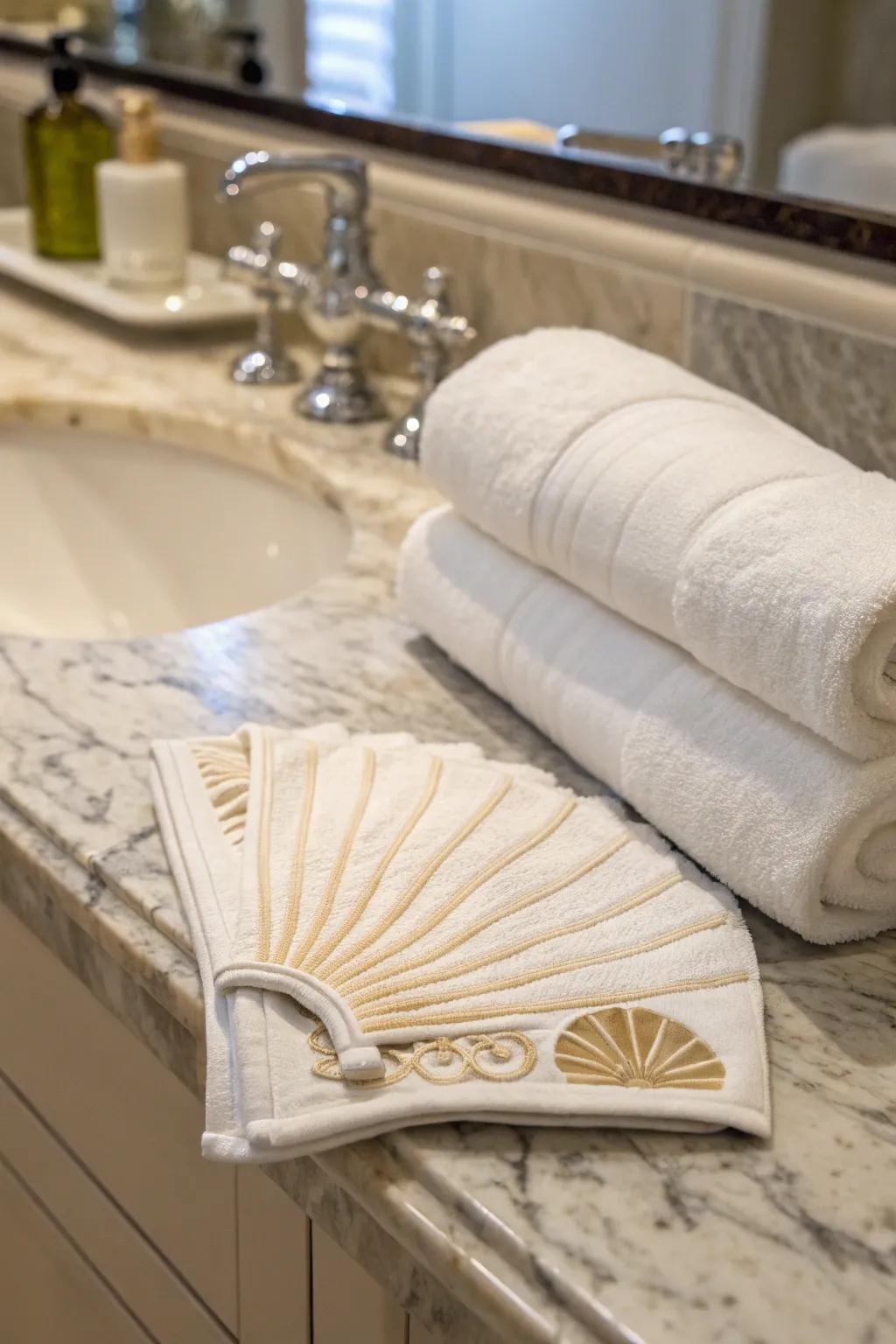Combine style alongside function by employing sleeve and hand fan sets.