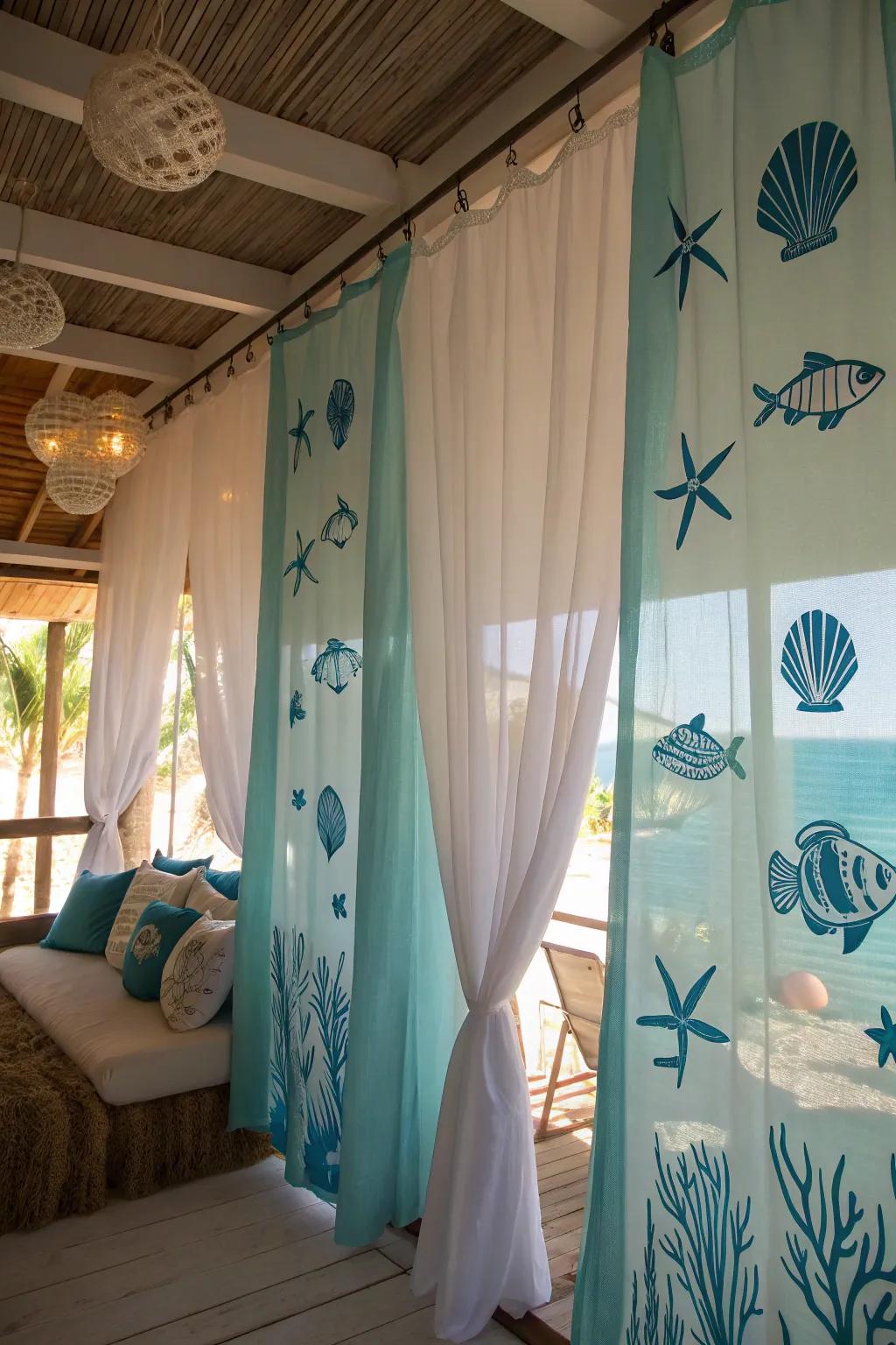 Breezy elements evoke a coastal feel in the home.