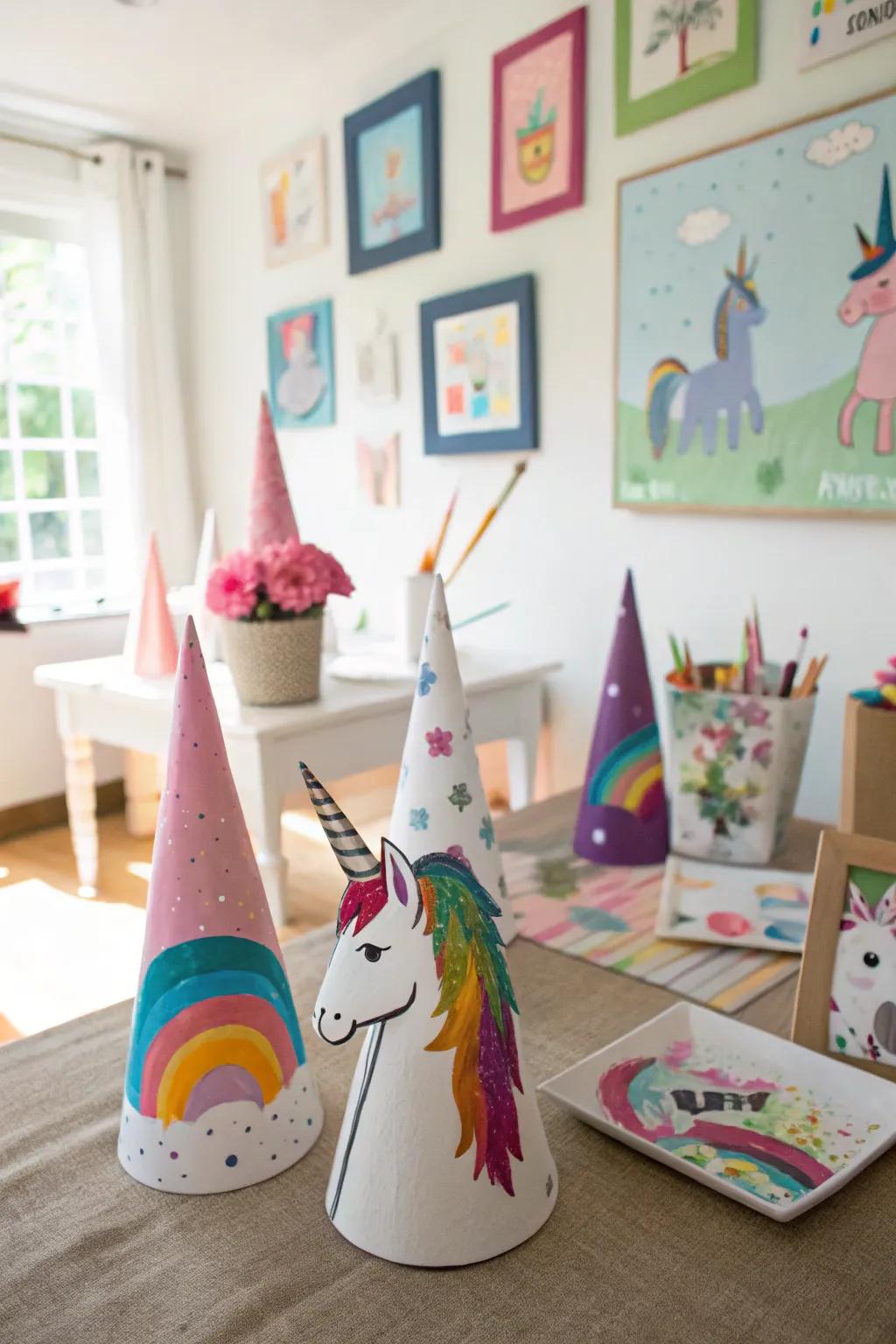 Handmade creature decorations adding a personal touch to the d&eacute;cor.