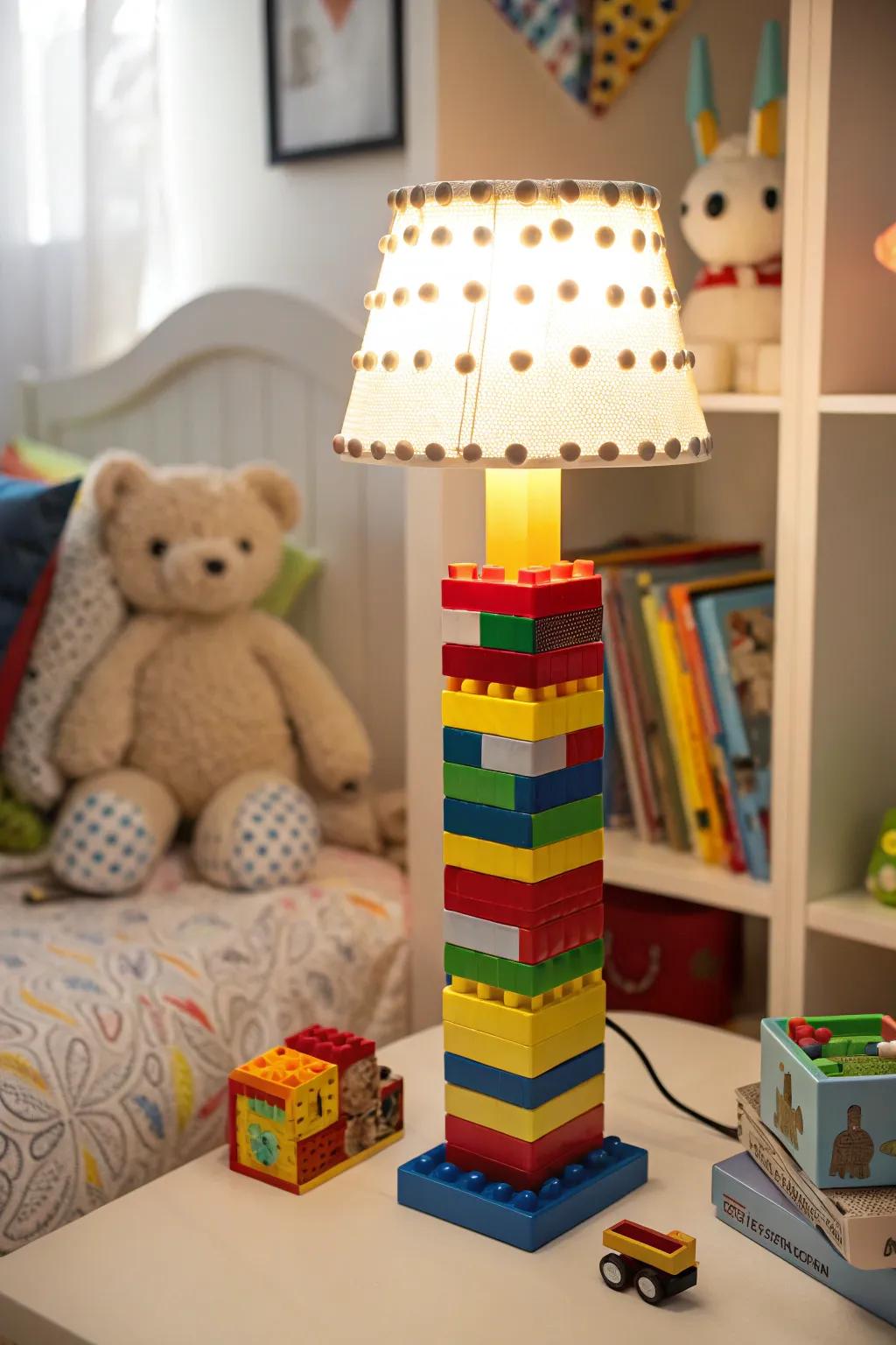 Unleash your creativity with a toy block lamp.