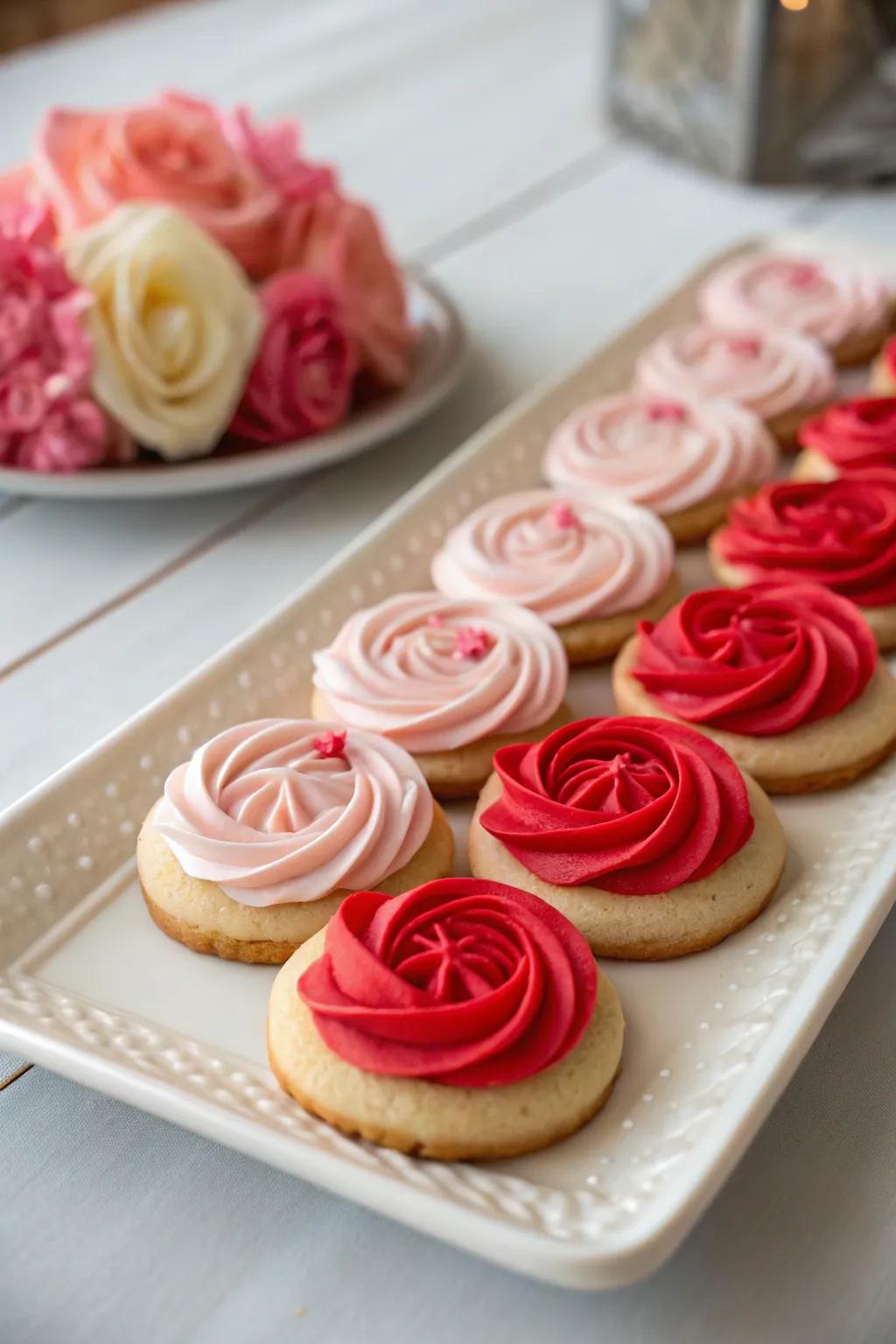 3D rosettes for added dimension.