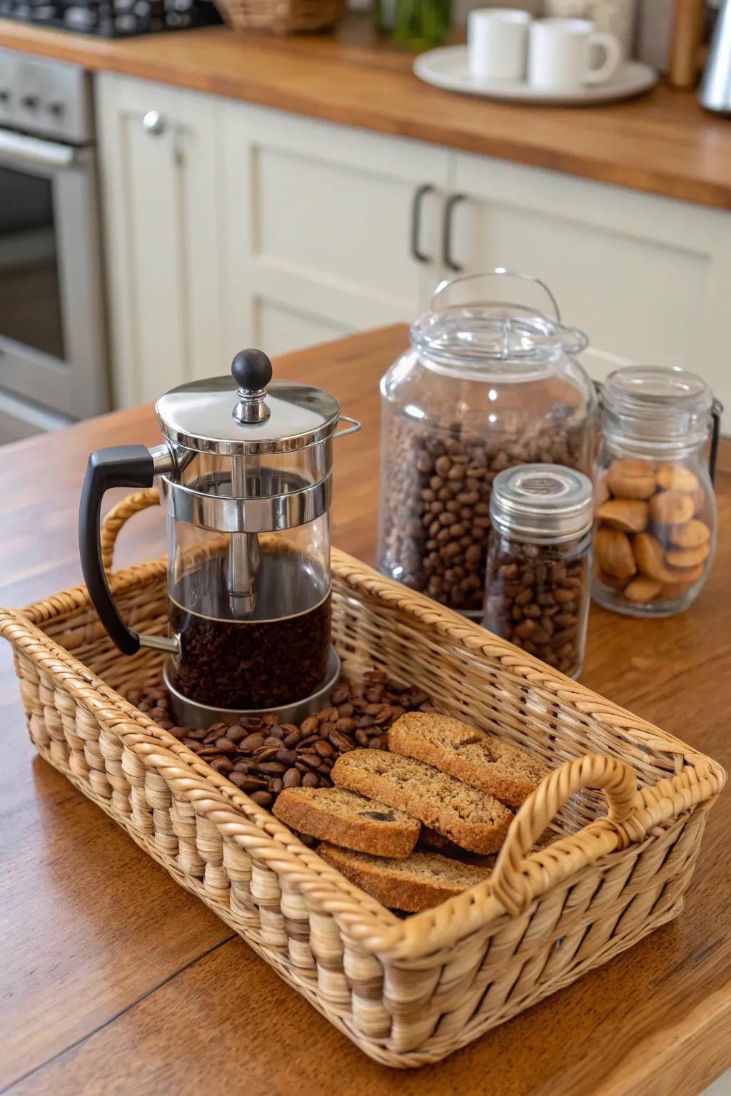 A coffee connoisseur's basket designed for the ultimate brew.