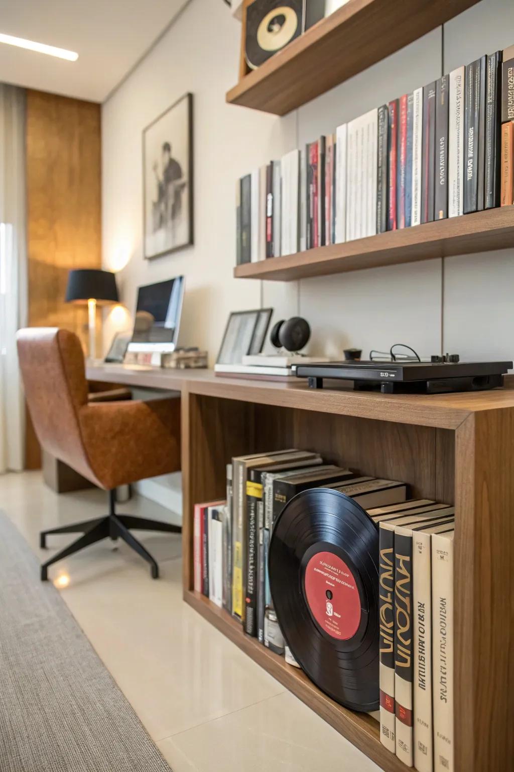 Repurpose worn records into innovative bookends that radiate a musical flair.
