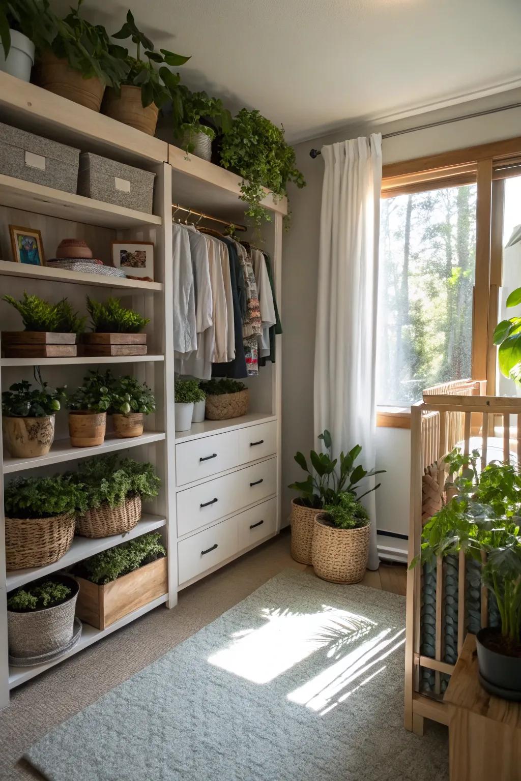 Greenery makes for a fresh, natural vibe.