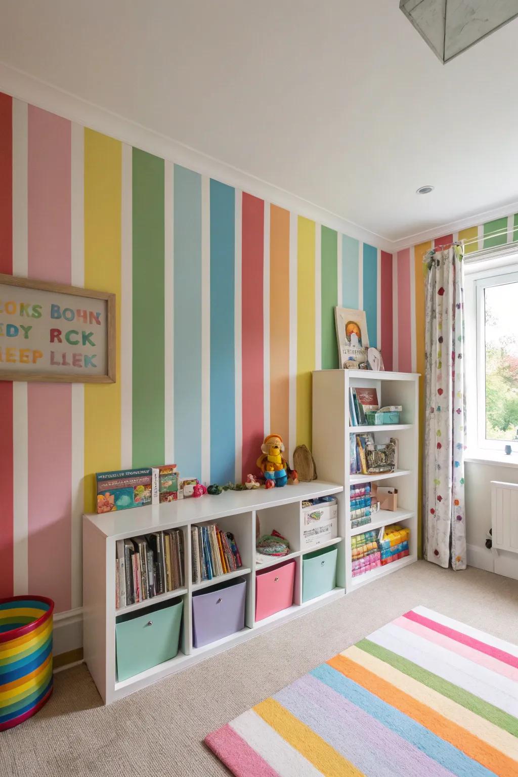 Radiant stripes bringing playfulness to a children's area.