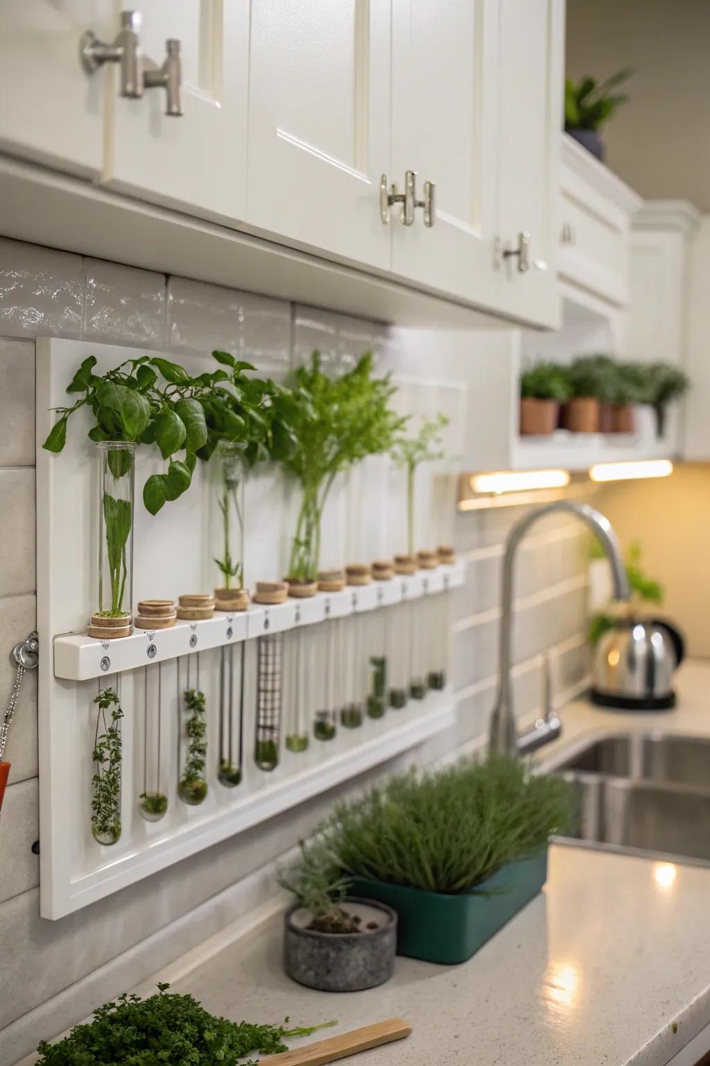 Multiplication stations impart a scientific charm to plant displays.