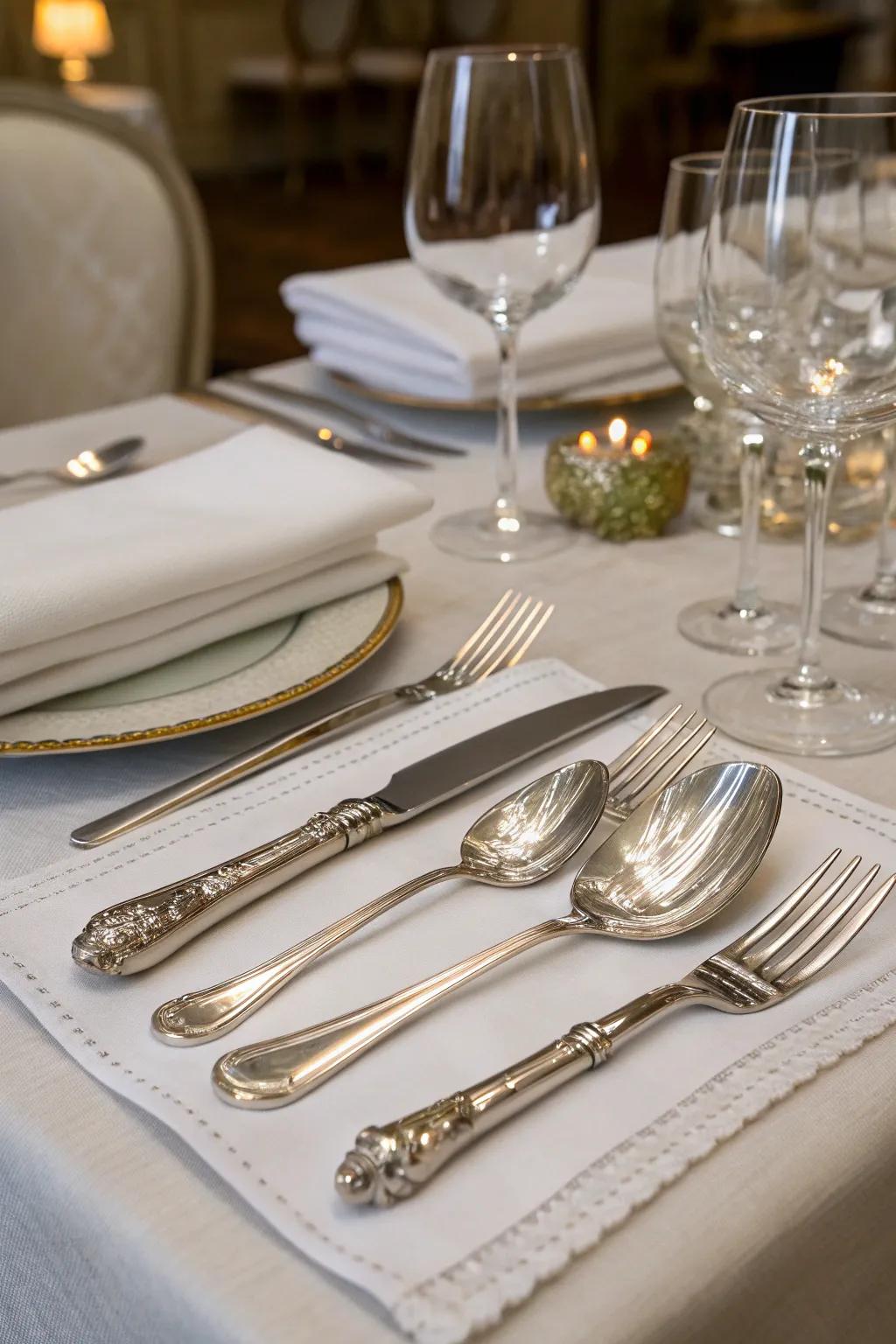 Add glamour to your dining moments with silver-plated tableware.