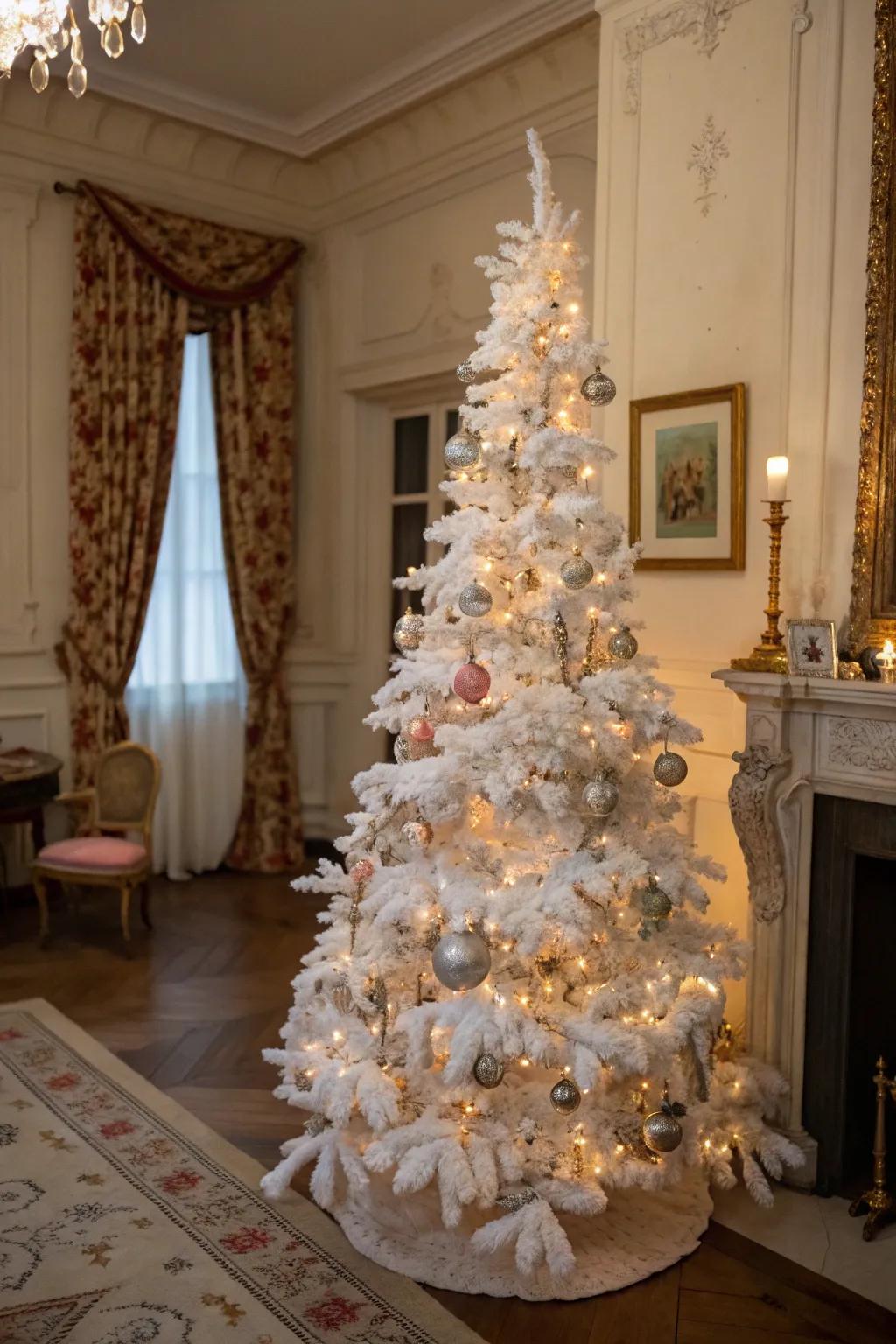 Classic Gallic elegance on a white Christmas tree.