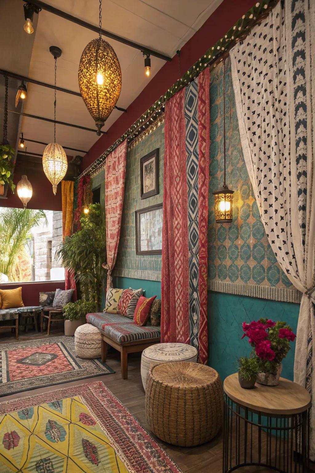 Craft a unique vibe with playful, patterned toppers.