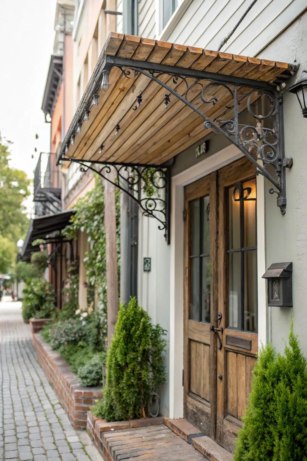 Lumber and metallic elements intermix for an up-to-date variation.