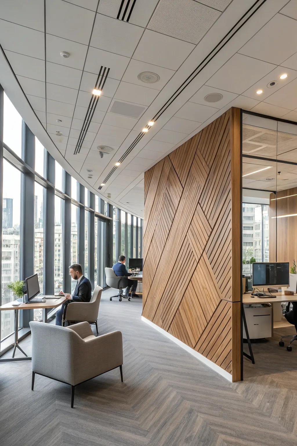 Diagonal timber cladding creates an unexpected visual interest.