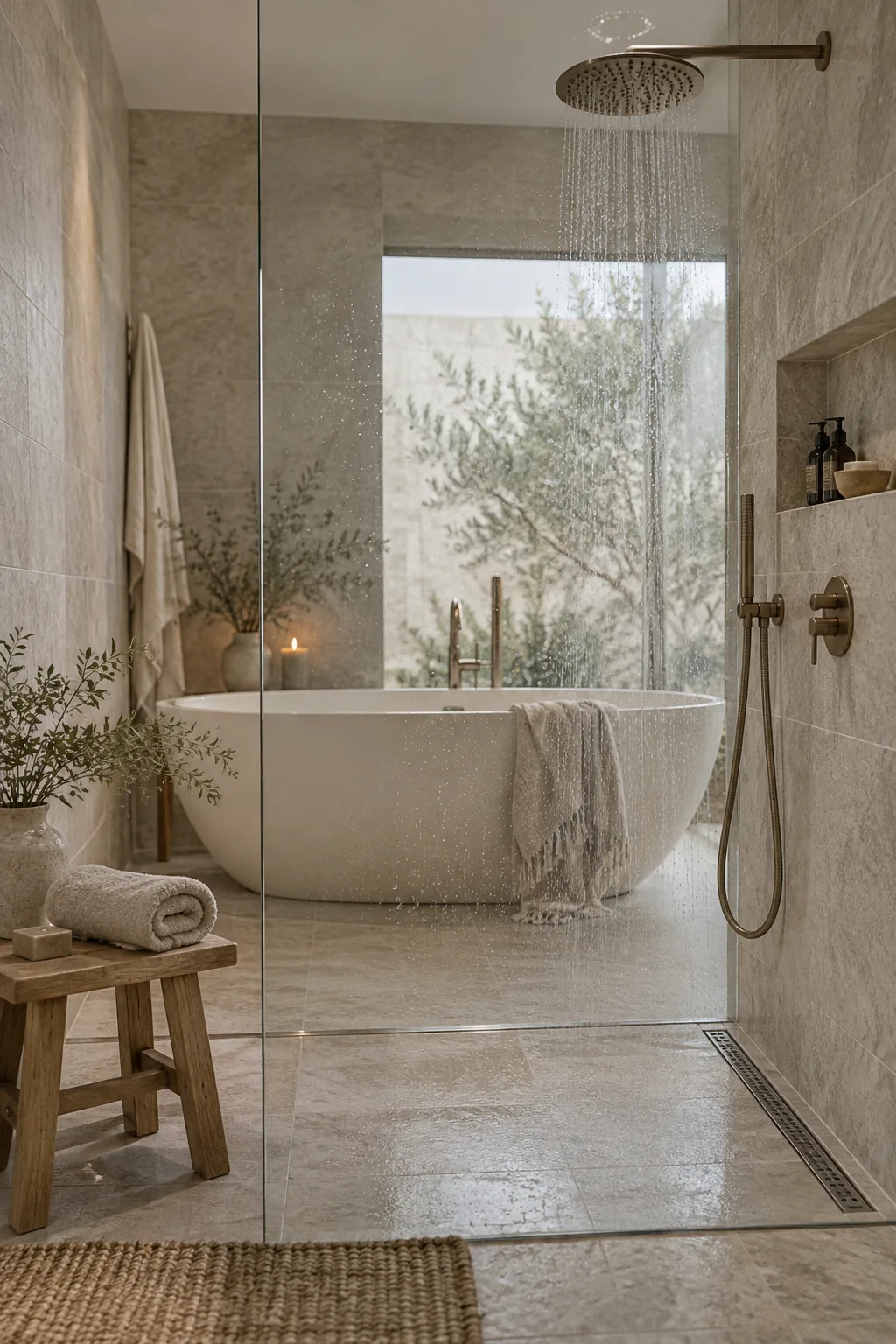 13+ Brilliant Bathroom with Tub and Shower Ideas