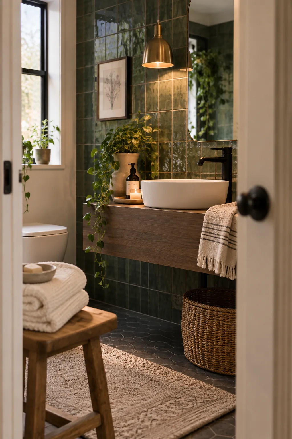 Matte black modern faucet on a white bathroom sink